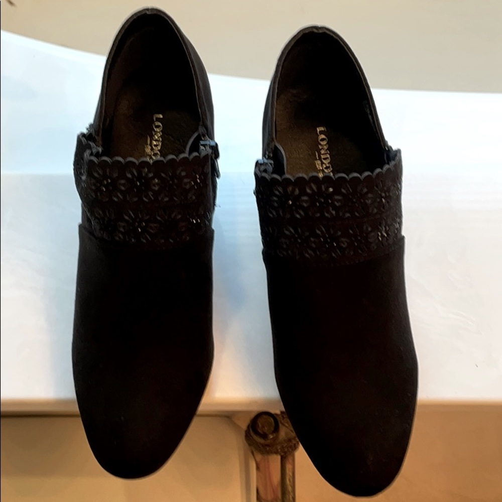 Black suede booties